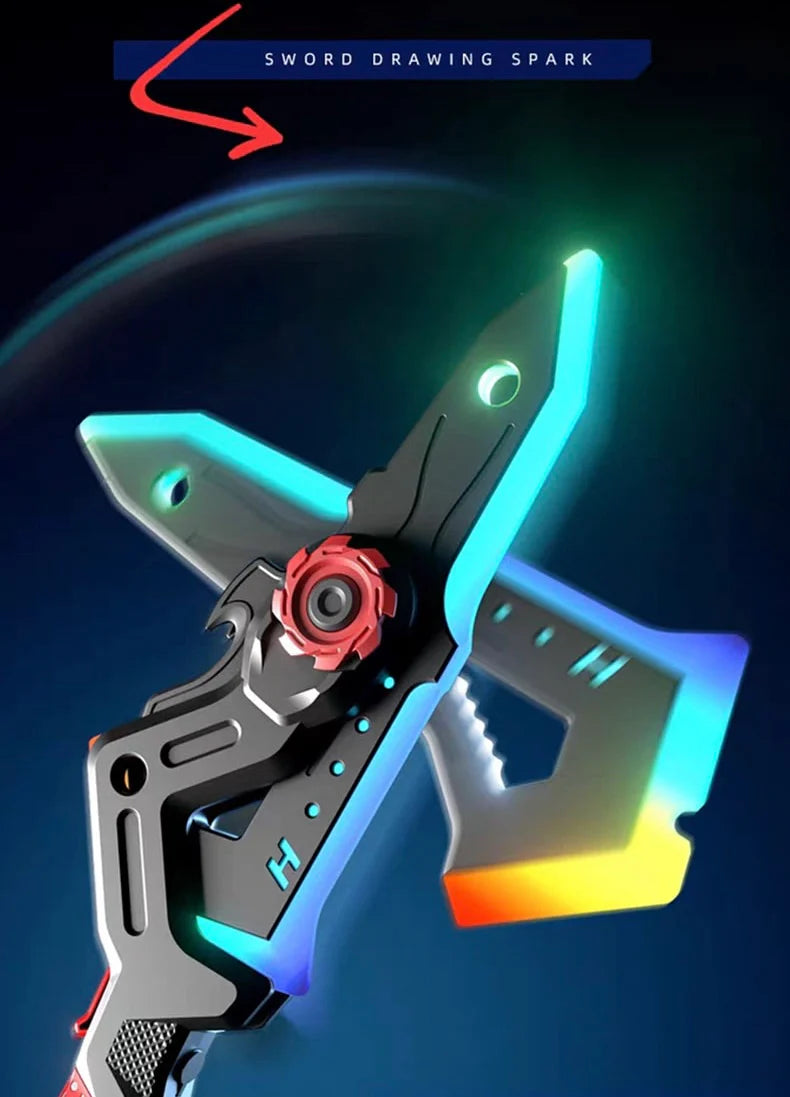 LED Light Up Dual Axe Blade Sword