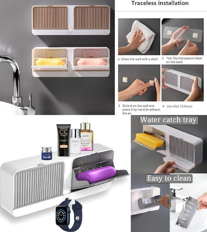 Double soap box for bathroom 